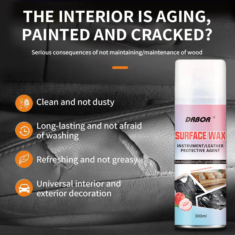 Cross-Border TEMU/Amazon Hot Sale: Car Dashboard Wax | Leather Seat & Interior Polish Spray – Shine & Protection