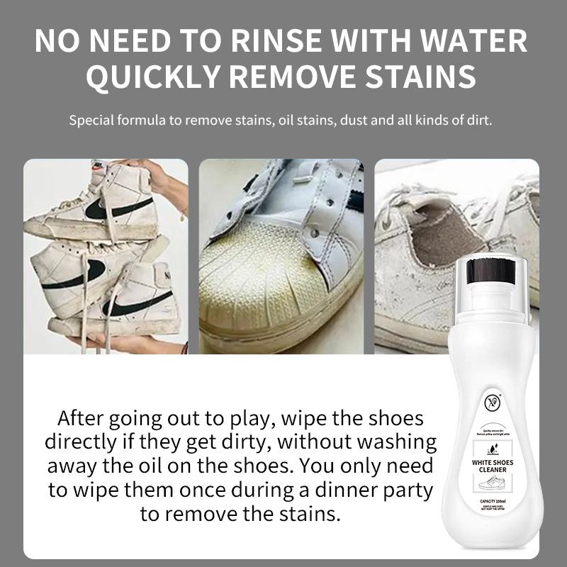 Amazon Cross-Border: White Shoe Cleaner – Water-Free Formula, Instant Stain & Yellowing Removal – Works on Leather, Canvas, Mesh & Suede