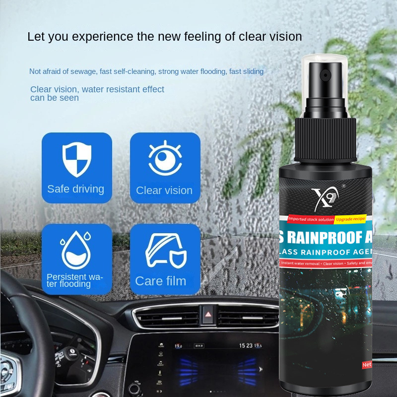 Amazon Cross-Border: Hydrophobic Glass Rain Repellent – 12-Month UV Protection, Instant Water Beading for Windshield & Windows – Easy Application