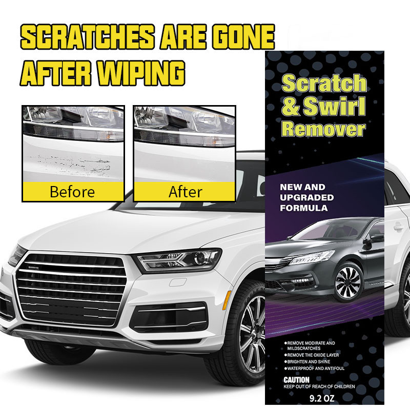 Car Scratch Remover Wax – Non-Abrasive, Universal for All Paint Colors | Polishes Light/Deep Scratches, Swirls & Scuffs – Includes Applicator Sponge