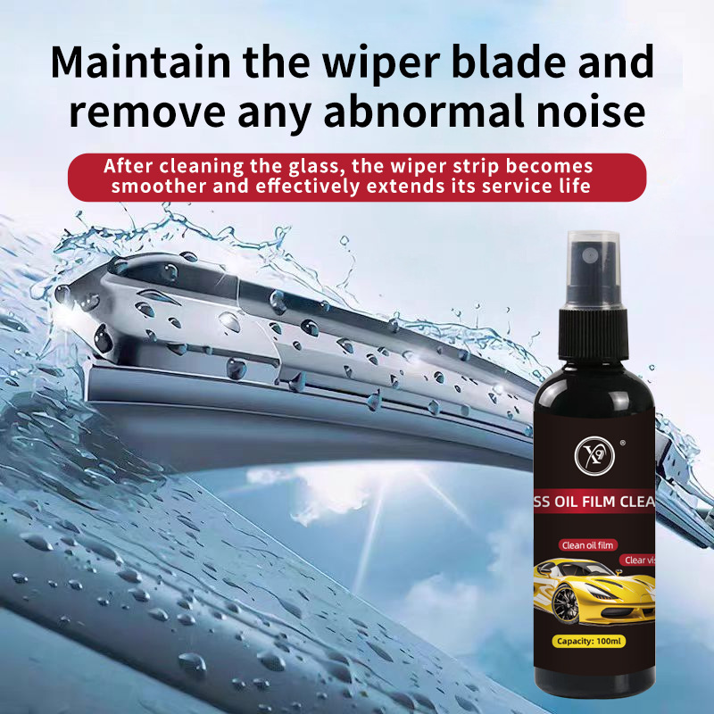 Car Windshield Oil Film Remover Spray – Non-Abrasive Formula, Hydrophobic Coating | Removes Grease, Bugs, Water Spots – 250ml with Microfiber Cloth