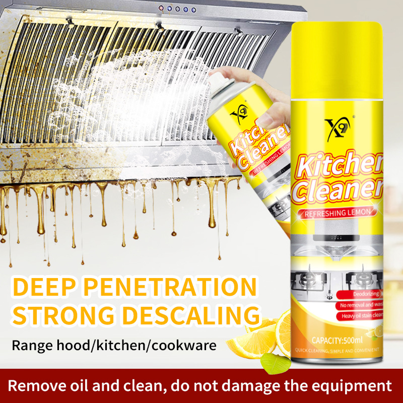 Heavy Duty Kitchen Degreaser Spray – Non-Toxic, Non-Abrasive Formula | Removes Grease, Grime & Baked-On Residue – 500ml with Microfiber Cloth