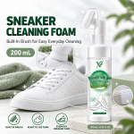 200 mL sneaker cleaning foam with a built-in brush for everyday white sneaker care