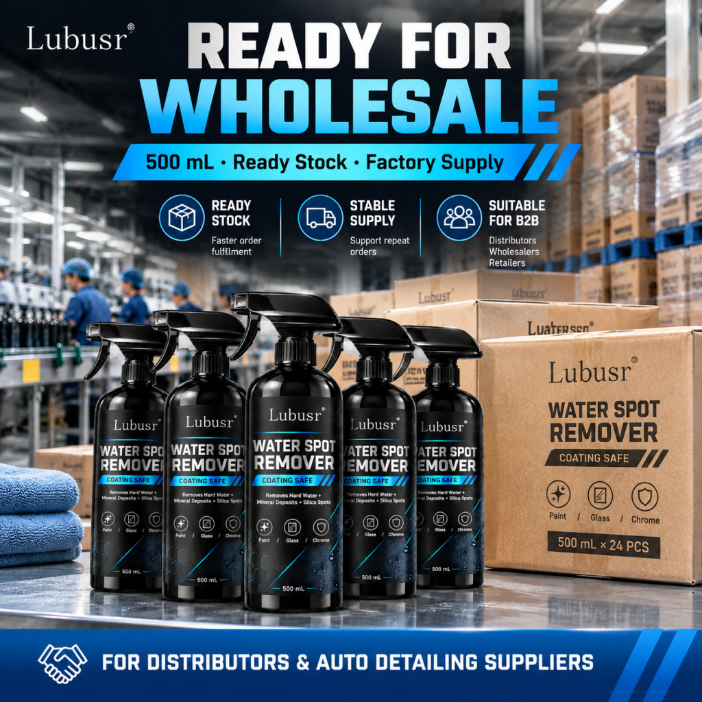 Lubusr 500ml water spot remover for wholesale, distributors and auto detailing suppliers