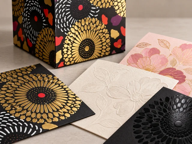 Packaging print and surface finish concept samples