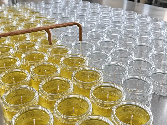 Candle Filling in the fragrance production workshop